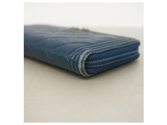 Chanel Boy Long Wallet in Navy Marineblau - Ansicht 5