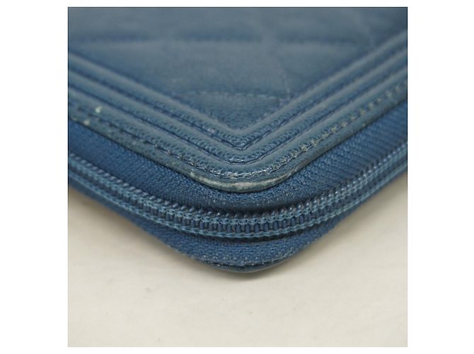 Chanel Boy Long Wallet in Navy Marineblau - Ansicht 7