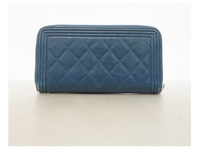 Chanel Boy Long Wallet in Navy Marineblau - Ansicht 8