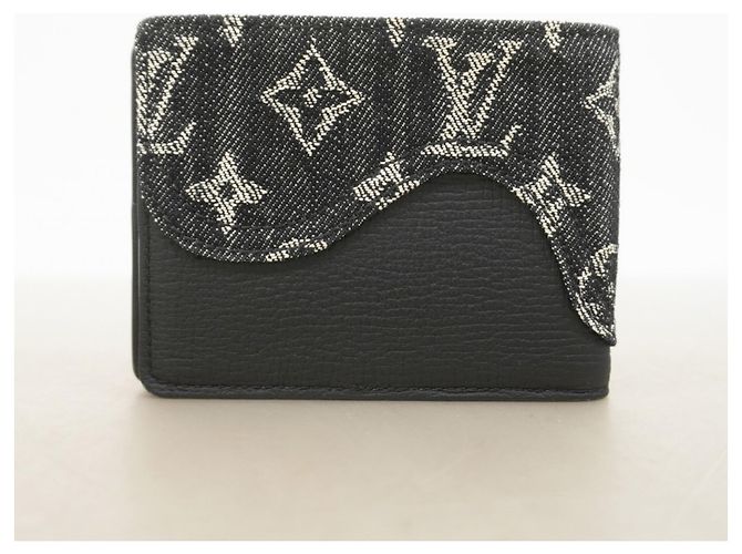 Portafoglio Slender Louis Vuitton Monogram Denim Nero - vista 7