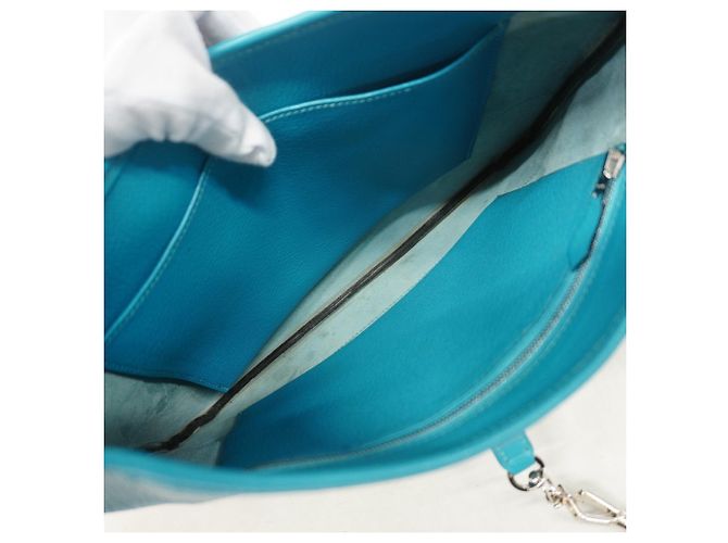 Hermès Borsa a tracolla Hermes Trim 31 in Turquoise Turchese - vista 4