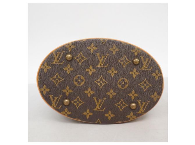 Borsa Tote Louis Vuitton Monogram Bucket PM Marrone - vista 3