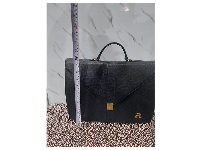 Autre Marque Roberto Cavallo Borsa Documenti in Pelle di Struzzo - Nero - vista 4