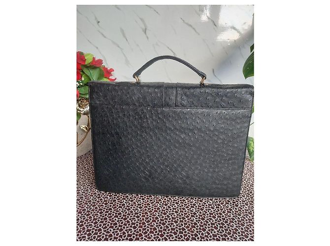 Autre Marque Roberto Cavallo Borsa Documenti in Pelle di Struzzo - Nero - vista 8
