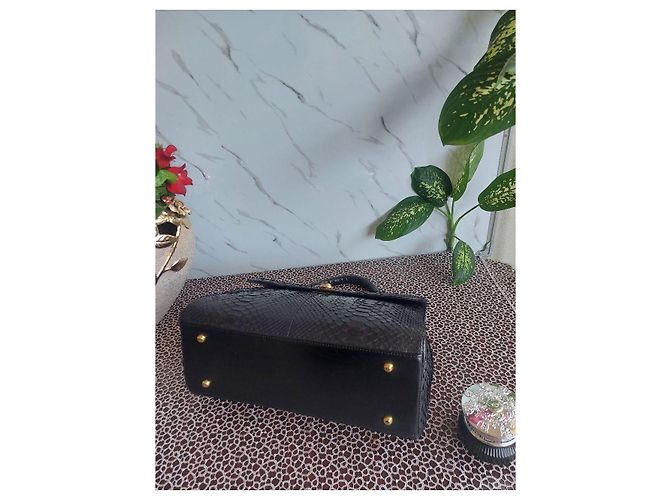 Autre Marque Bolsa JRA Design em couro relevo python, Preto - vista 5