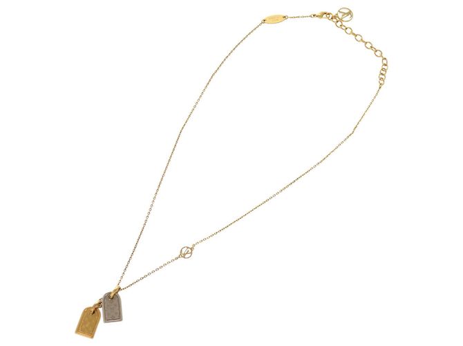 Collana Louis Vuitton Monogram Name Tag Motif Argento D'oro - vista 2