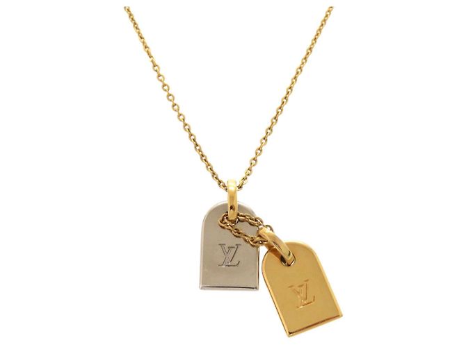 Collana Louis Vuitton Monogram Name Tag Motif Argento D'oro - vista 3
