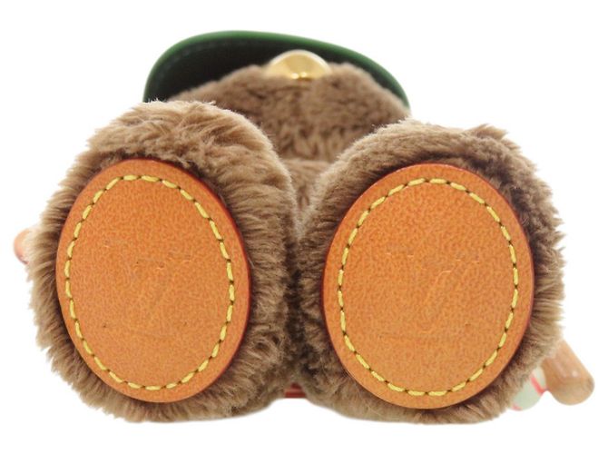 Chaveiro Urso de Pele Sintética Louis Vuitton Marrom - vista 4