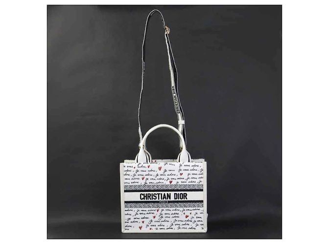 Borsa Christian Dior Amour Book Tote Nero Bianco Rosso - vista 15