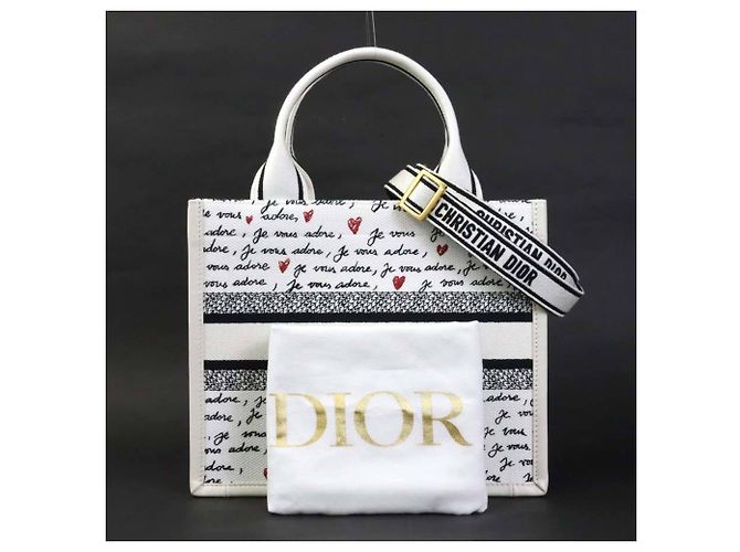 Borsa Christian Dior Amour Book Tote Nero Bianco Rosso - vista 17