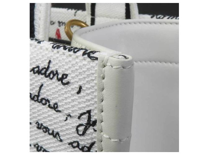 Borsa Christian Dior Amour Book Tote Nero Bianco Rosso - vista 8