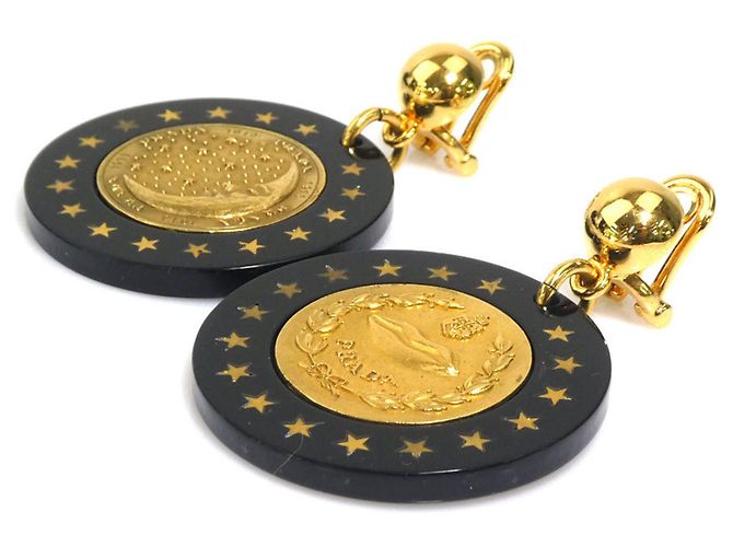 Prada Clip-Ohrringe in Schwarz und Gold Golden - Ansicht 3