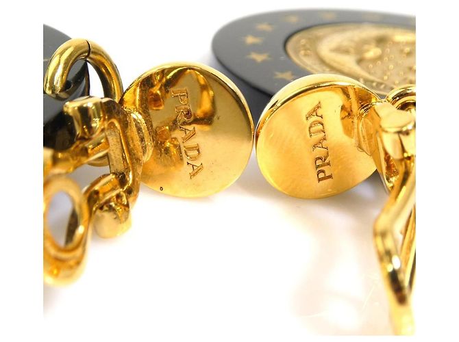 Prada Clip-Ohrringe in Schwarz und Gold Golden - Ansicht 9