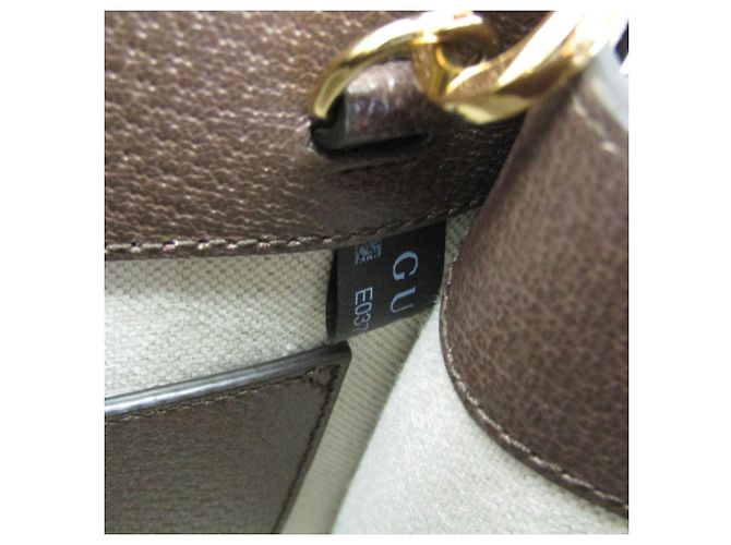 Borsa Gucci Jumbo GG Mini Beige Marrone scuro - vista 12