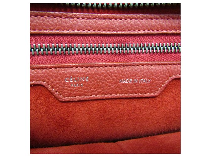 Céline Bolsa Celine Luggage Micro Shopper em vermelho - vista 12