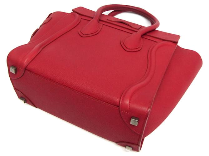 Céline Bolsa Celine Luggage Micro Shopper em vermelho - vista 2