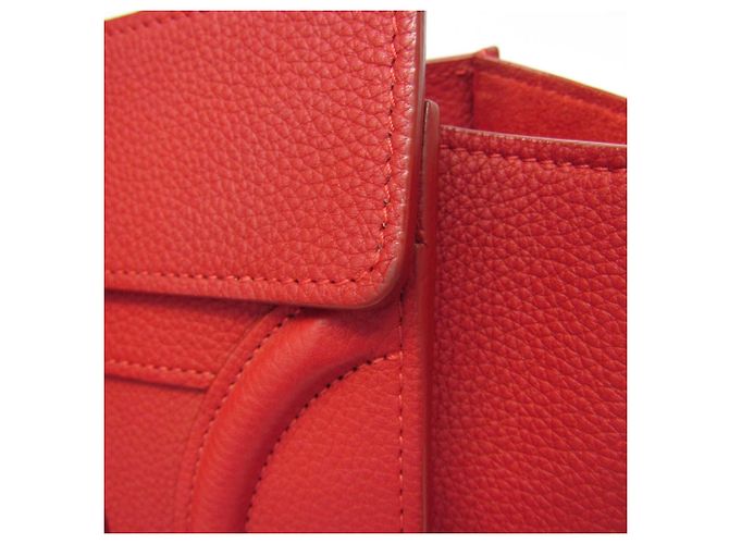 Céline Bolsa Celine Luggage Micro Shopper em vermelho - vista 5