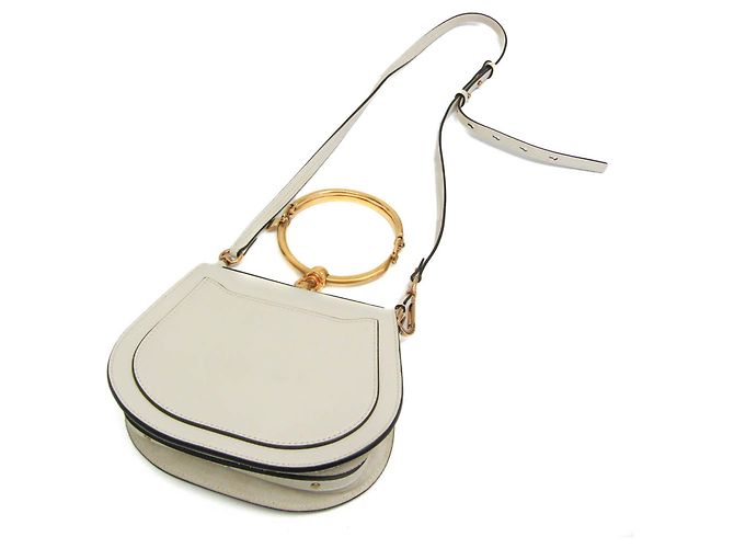 Borsa a mano/Borsa a tracolla in pelle off-white Chloé Nile Bianco sporco - vista 2