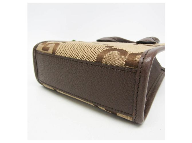 Borsa Gucci Jumbo GG Mini Beige Marrone scuro - vista 6
