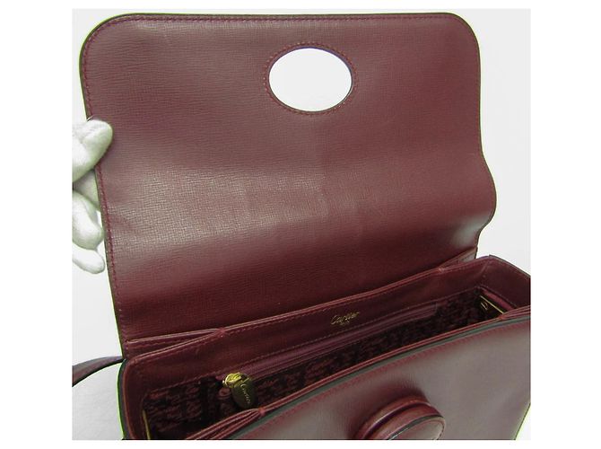 Borsa a tracolla in pelle da donna Cartier Must Turnlock Bordò - vista 10