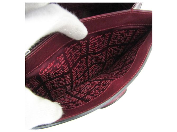 Borsa a tracolla in pelle da donna Cartier Must Turnlock Bordò - vista 11