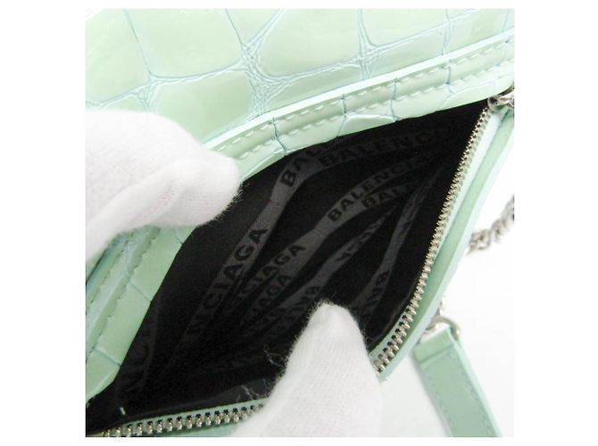 Borsa a tracolla/Sling in pelle Balenciaga Verde chiaro - vista 9