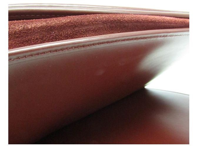 Borsa a tracolla Cartier Must in pelle e scamosciato Bordeaux Bordò - vista 10