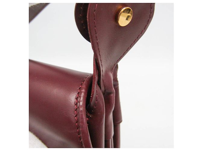Borsa a tracolla Cartier Must in pelle e scamosciato Bordeaux Bordò - vista 11