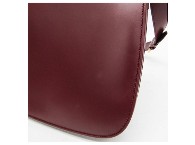 Borsa a tracolla Cartier Must in pelle e scamosciato Bordeaux Bordò - vista 7