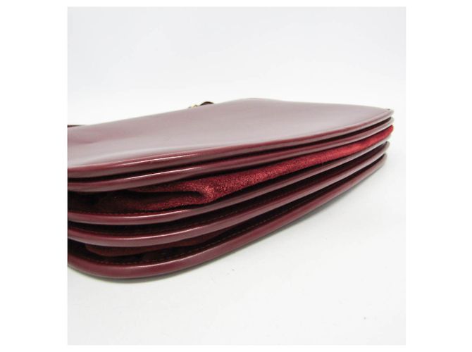 Borsa a tracolla Cartier Must in pelle e scamosciato Bordeaux Bordò - vista 9
