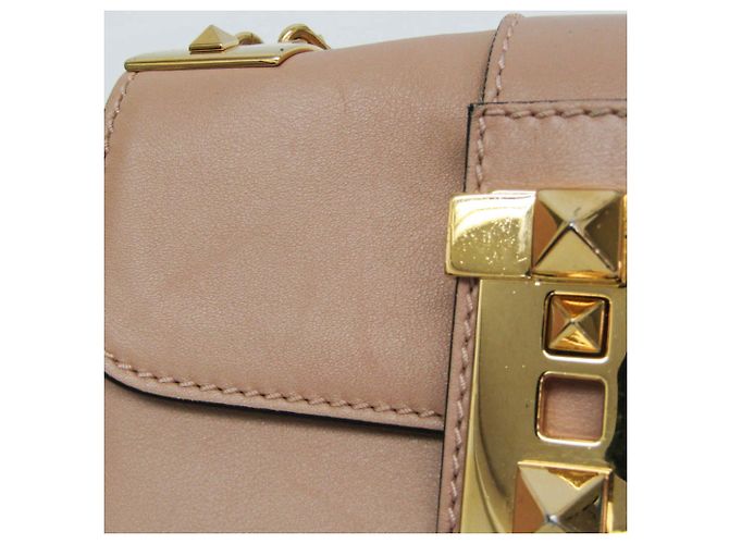 Borsa a Spalla con Catena Valentino Garavani Rockstud Beige - vista 11