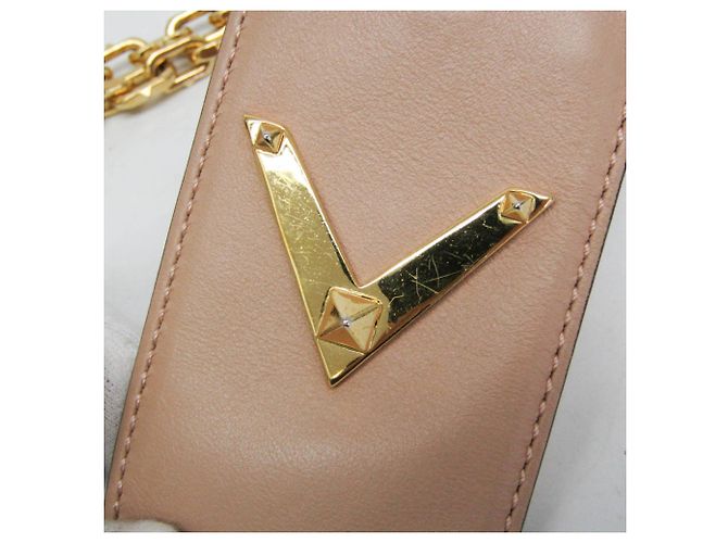 Borsa a Spalla con Catena Valentino Garavani Rockstud Beige - vista 12
