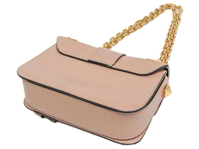Borsa a Spalla con Catena Valentino Garavani Rockstud Beige - vista 2