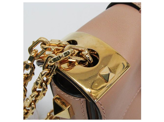 Borsa a Spalla con Catena Valentino Garavani Rockstud Beige - vista 6