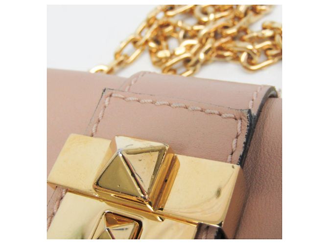 Borsa a Spalla con Catena Valentino Garavani Rockstud Beige - vista 8