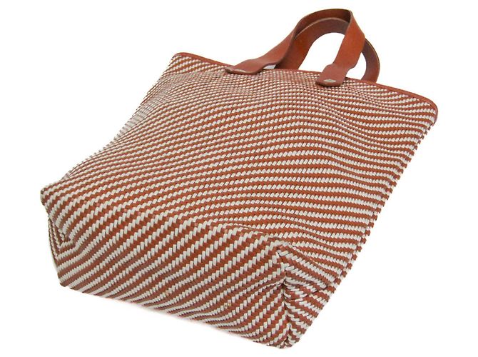 Hermès Borsa Tote da donna Hermes Ahmedabad Diego PM Marrone Bianco - vista 2