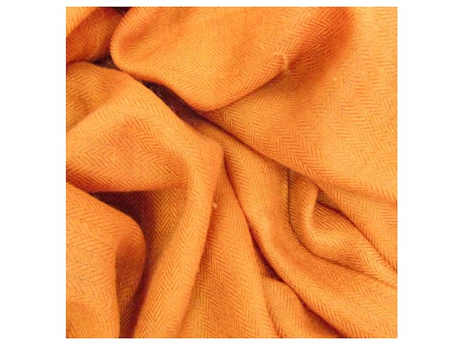Hermès Stola in lana e cashmere Hermes Arancione - vista 15