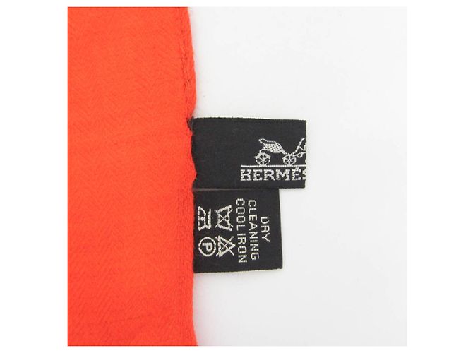 Hermès Stola in lana e cashmere Hermes Arancione - vista 17