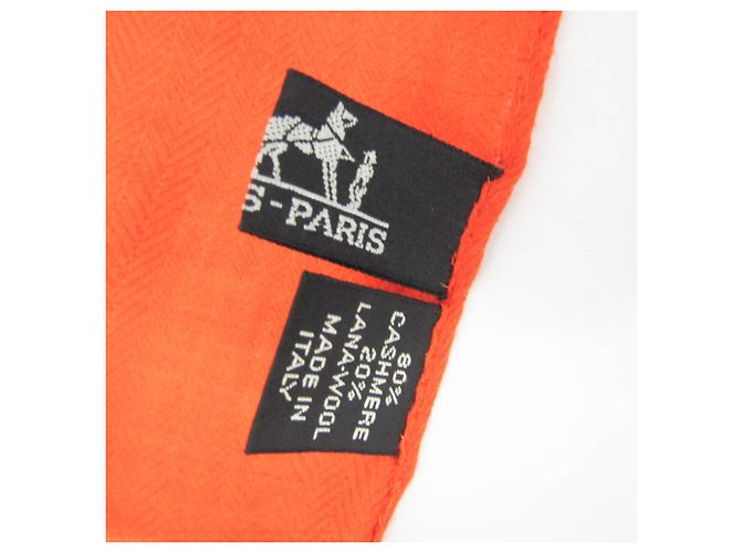 Hermès Stola in lana e cashmere Hermes Arancione - vista 18