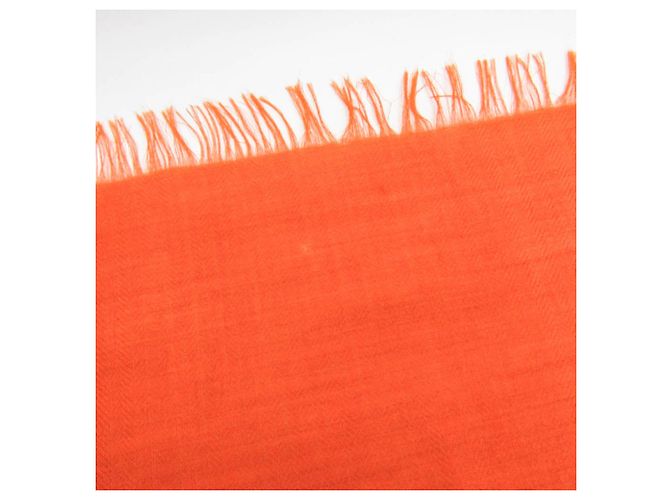 Hermès Stola in lana e cashmere Hermes Arancione - vista 4