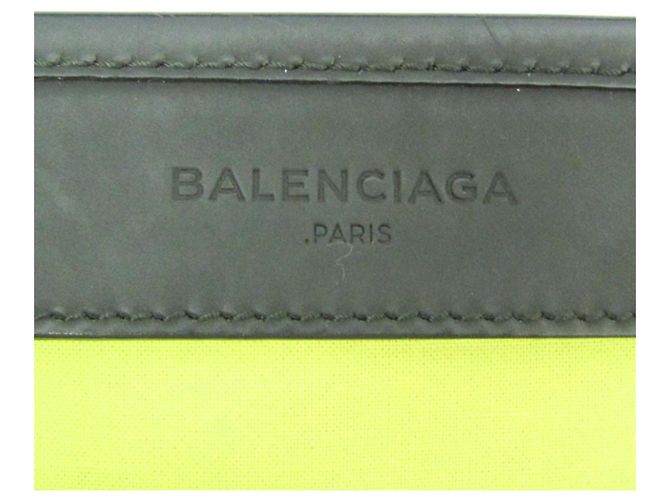 Borsa Balenciaga Navy Cabas M Blu Notte Nero Giallo Bianco sporco - vista 14