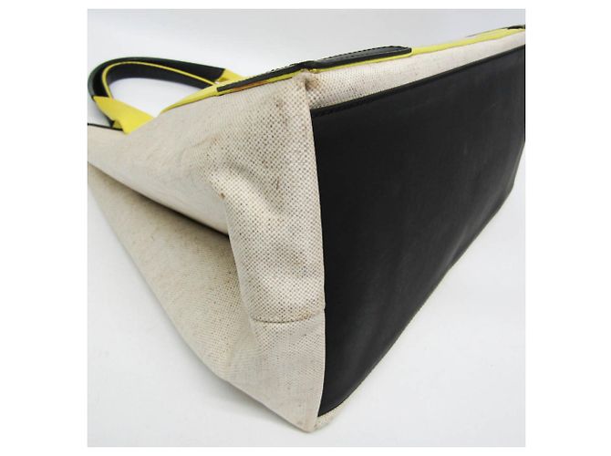 Borsa Balenciaga Navy Cabas M Blu Notte Nero Giallo Bianco sporco - vista 5