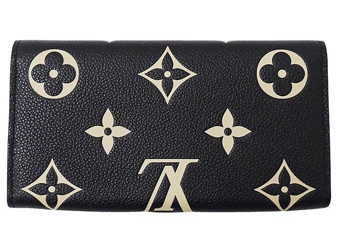 Louis Vuitton Monogram Empreinte Bicolor Wallet Black Beige - view 2