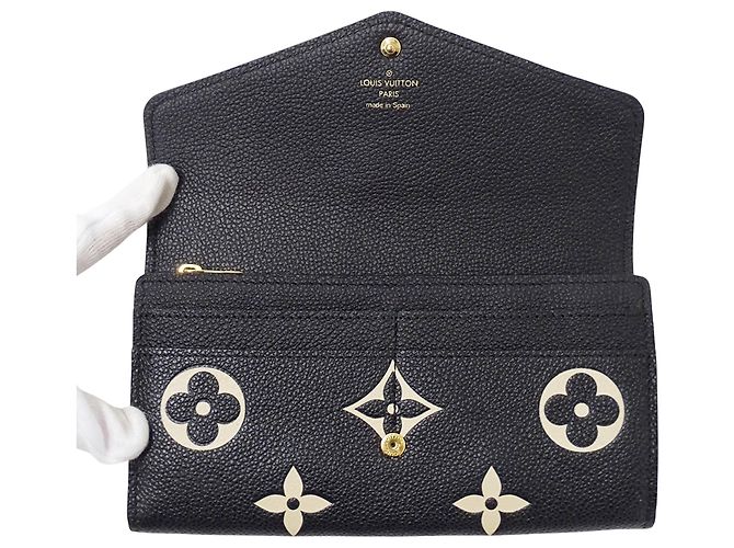 Louis Vuitton Monogram Empreinte Bicolor Wallet Black Beige - view 4