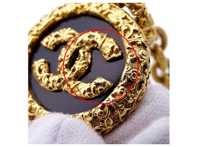 Chanel Halskette schwarz und gold Golden - Ansicht 8