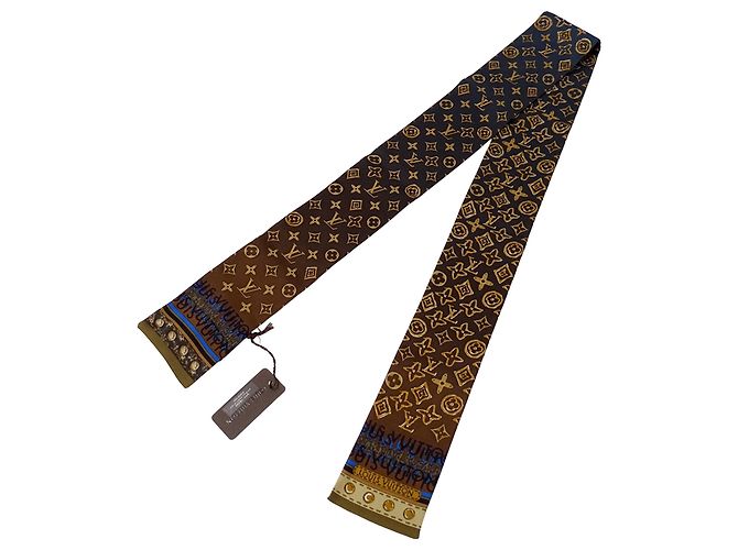 Louis Vuitton Monogram Seidenschal Braun Marineblau - Ansicht 2
