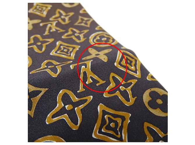 Louis Vuitton Monogram Seidenschal Braun Marineblau - Ansicht 7