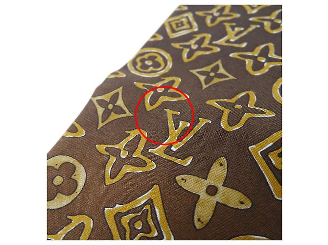 Louis Vuitton Monogram Seidenschal Braun Marineblau - Ansicht 8