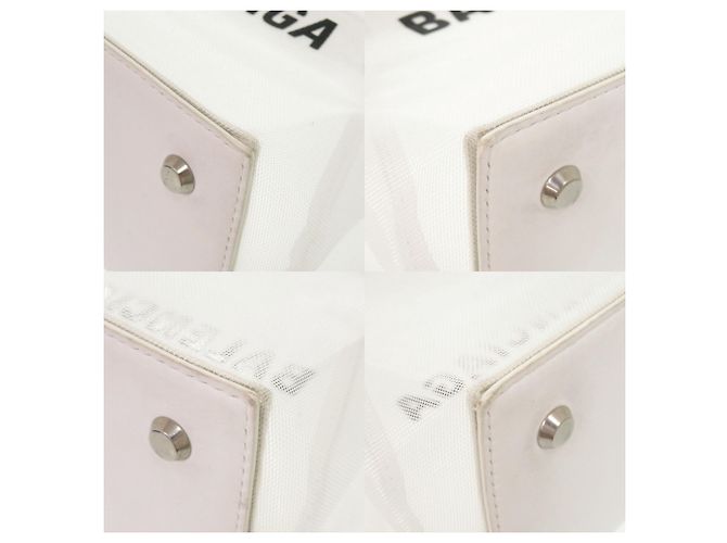 Borsa Tote in Mesh e Pelle Balenciaga Duty Free Bianco - vista 4