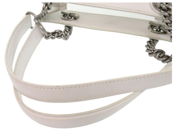 Borsa Tote in Mesh e Pelle Balenciaga Duty Free Bianco - vista 7